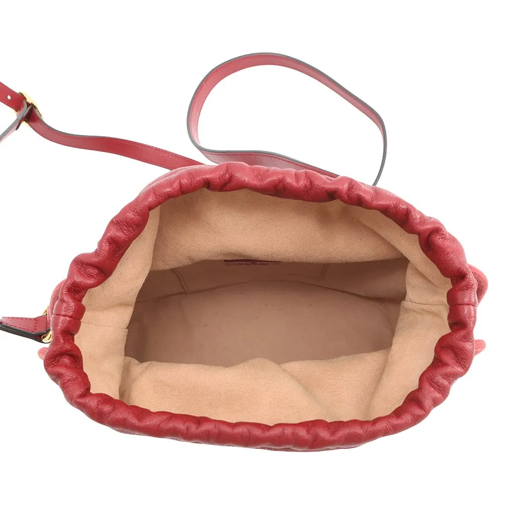 Gucci Calfskin Horsebit 1955 Bucket Bag Red Leather Very good - Model View