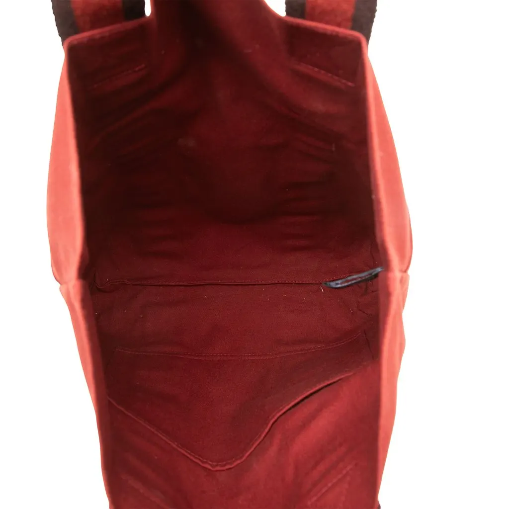 Hermès Canvas Fourre Tout Cabas Red Canvas Very good - Model View