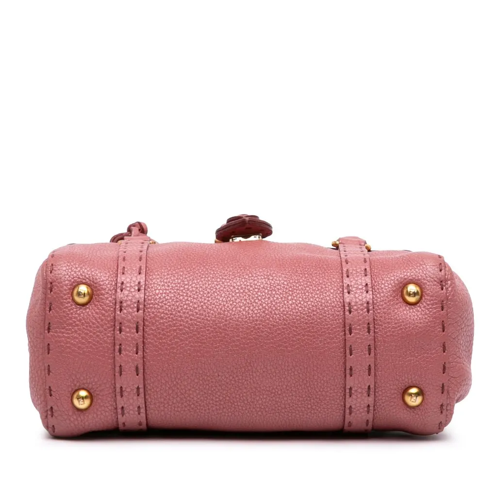 Fendi Mini Leather Selleria Linda Handbag Pink Leather Very good - Inside View