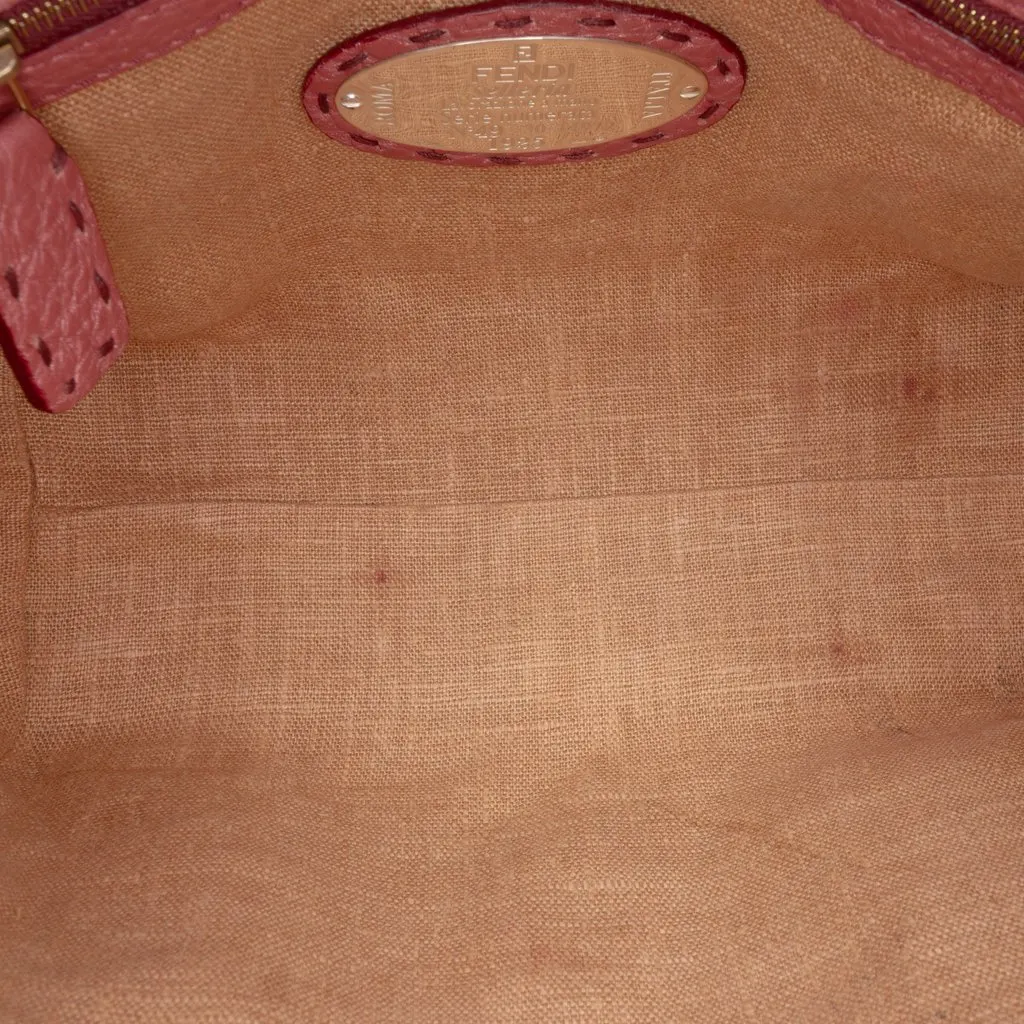 Fendi Mini Leather Selleria Linda Handbag Pink Leather Very good - Model View