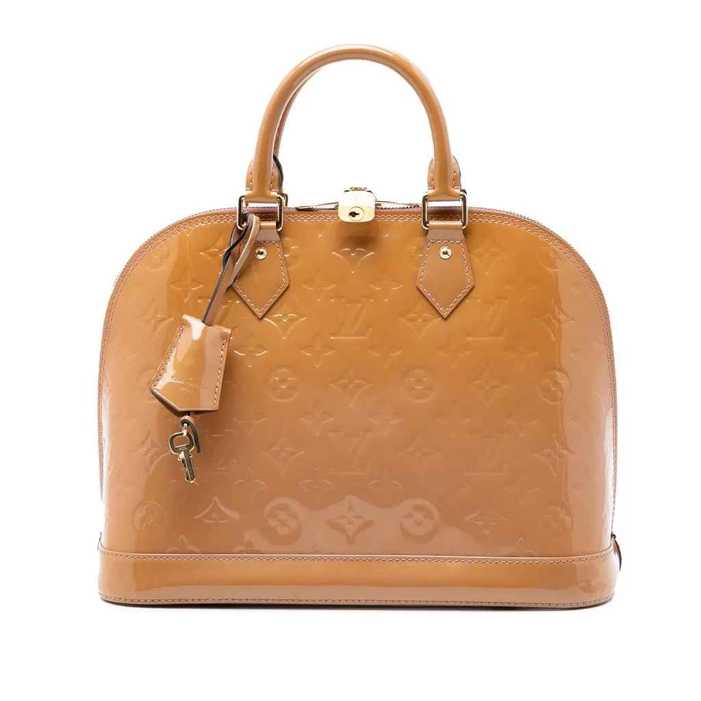 Louis Vuitton Monogram Vernis Alma PM Brown Leather Very good - Front View