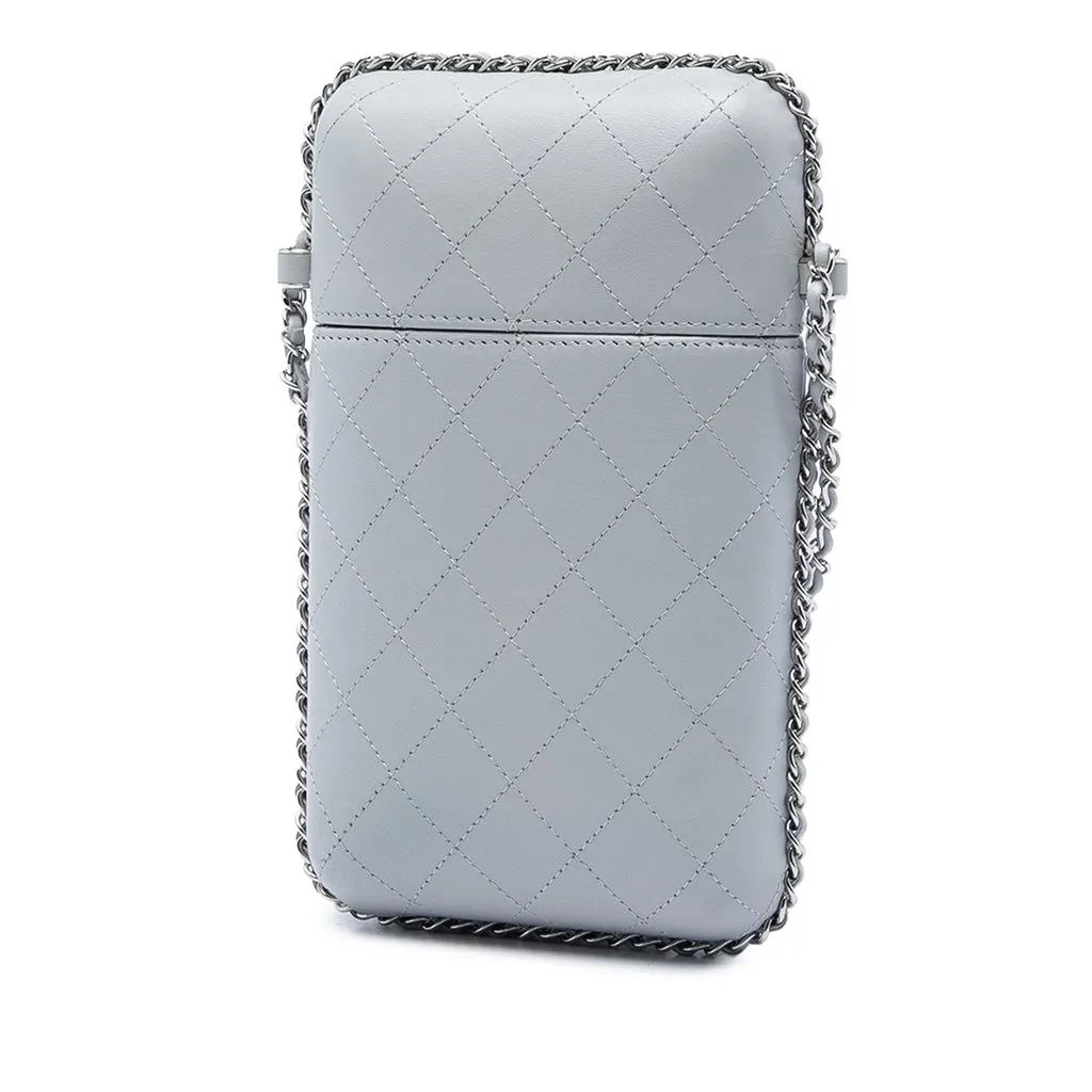Chanel CC Quilted Lambskin Chain Around Phone Holder MultiColor Leather Very good - Back View