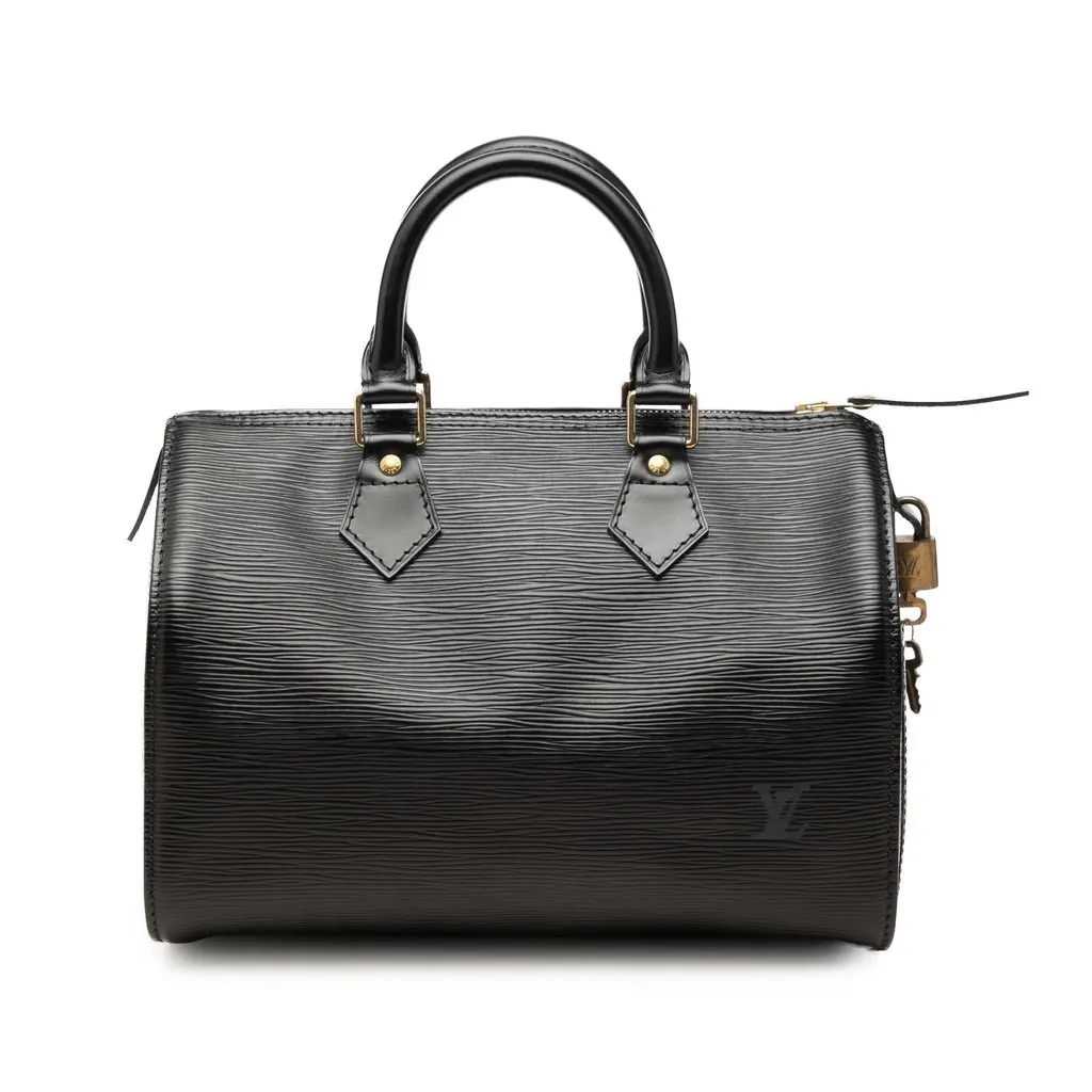 Louis Vuitton Epi Speedy 25 Black Leather Very good - Front View