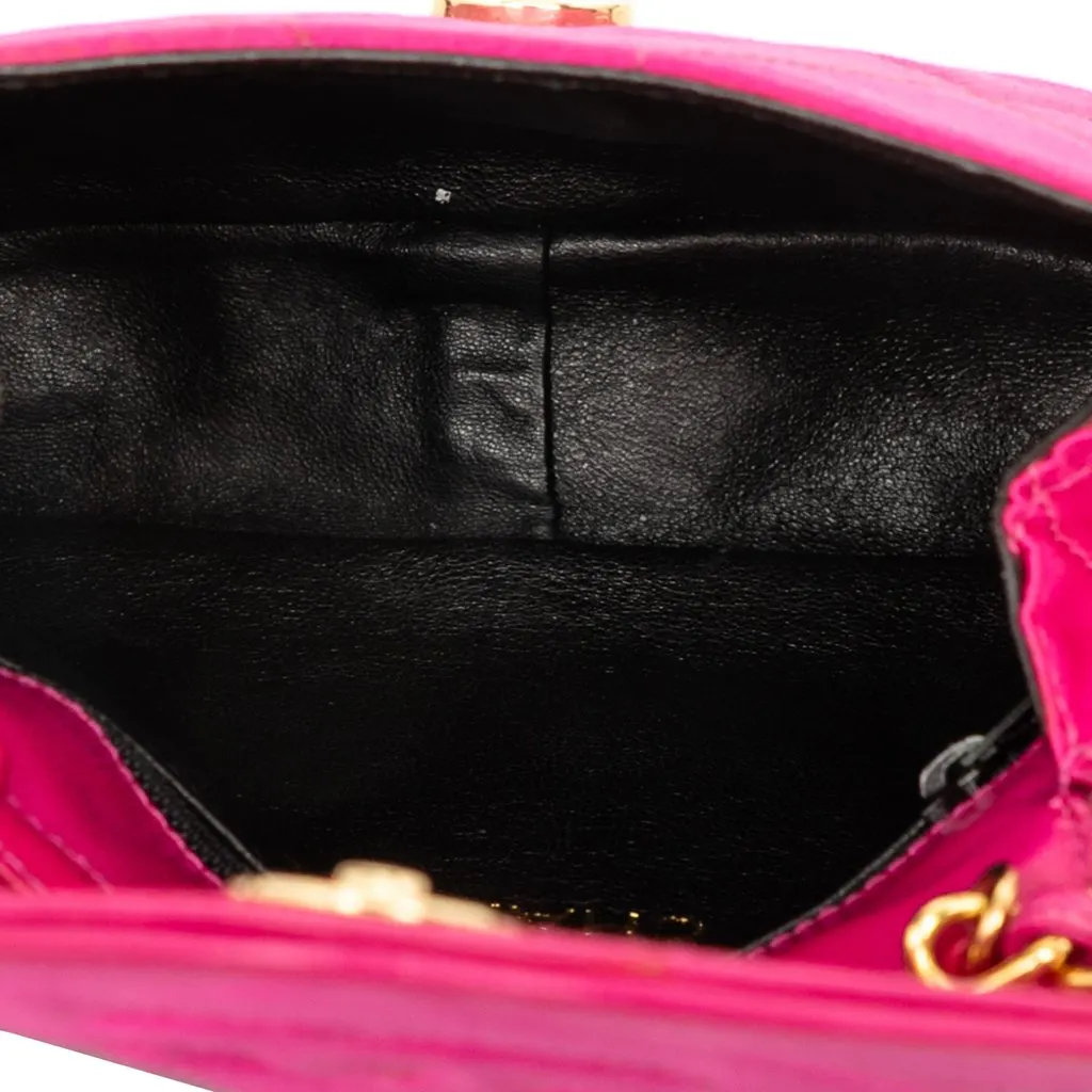Chanel CC Quilted Satin Flap Crossbody Pink Satin Good - Model View