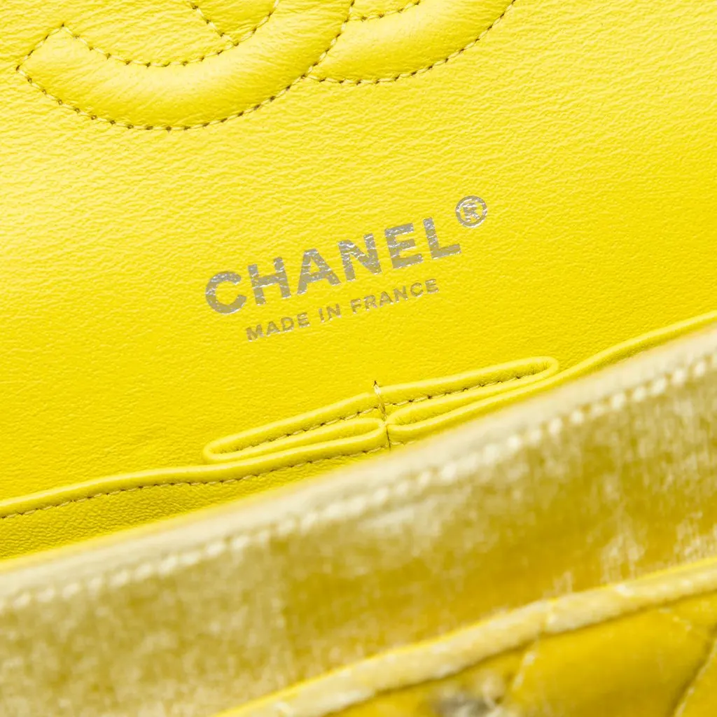 Chanel Medium Classic Velvet Double Flap Yellow Very good - Box View