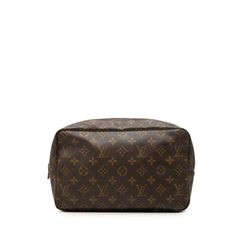 Louis Vuitton Monogram Trousse Toilette 28 Brown Canvas Good - Front View