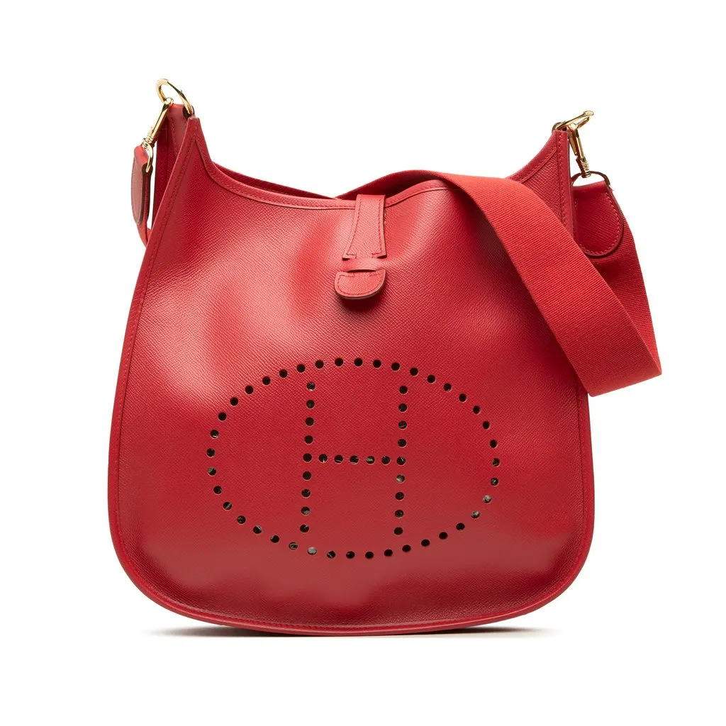 Hermès Courchevel Evelyne I 33 Red Leather Very good - Front View