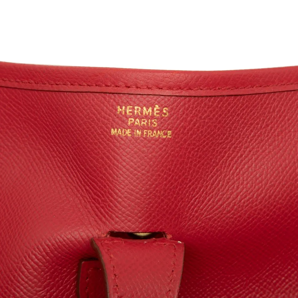 Hermès Courchevel Evelyne I 33 Red Leather Very good - Box View
