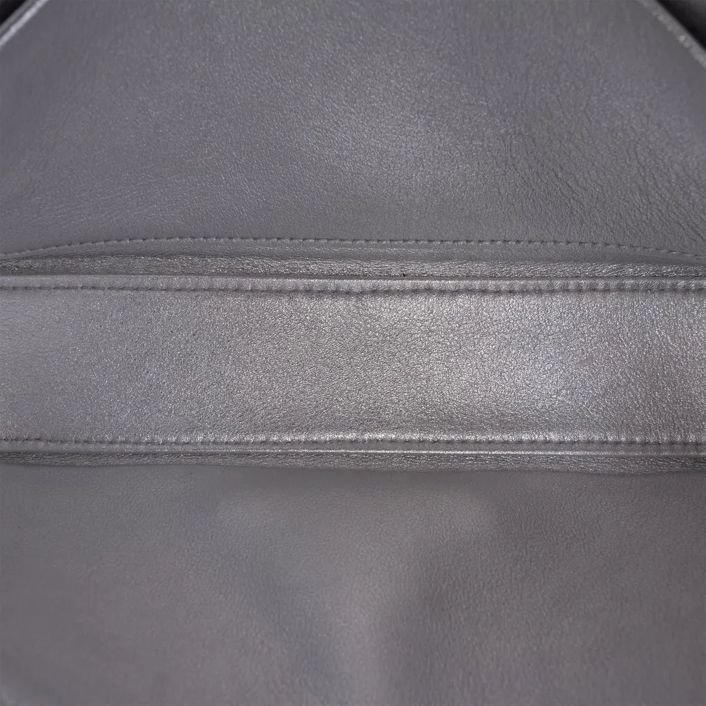Celine Triomphe All Over Laminated Calfskin Claude Shoulder Bag Silver Leather Very good - Model View