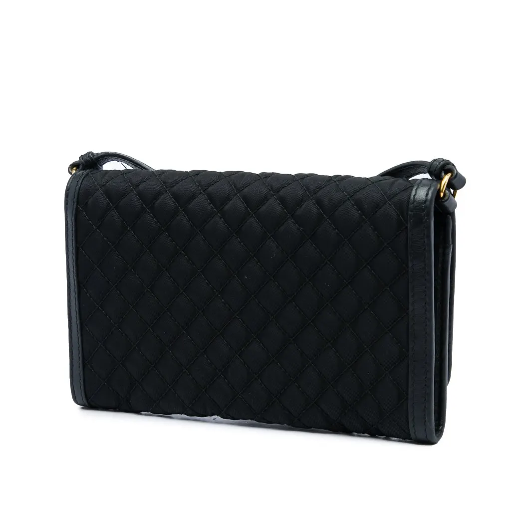 Prada Impuntu Tessuto Wallet on Strap Black Polyamide Good - Back View