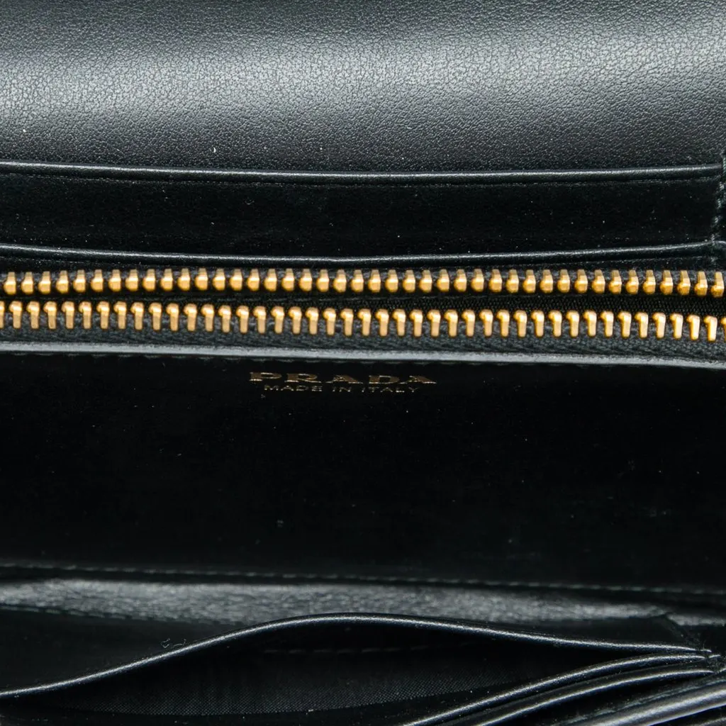 Prada Impuntu Tessuto Wallet on Strap Black Polyamide Good - Model View