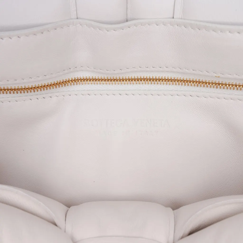 Bottega Veneta Nappa Intrecciato Padded Chain Cassette Satchel White Leather Very good - Box View