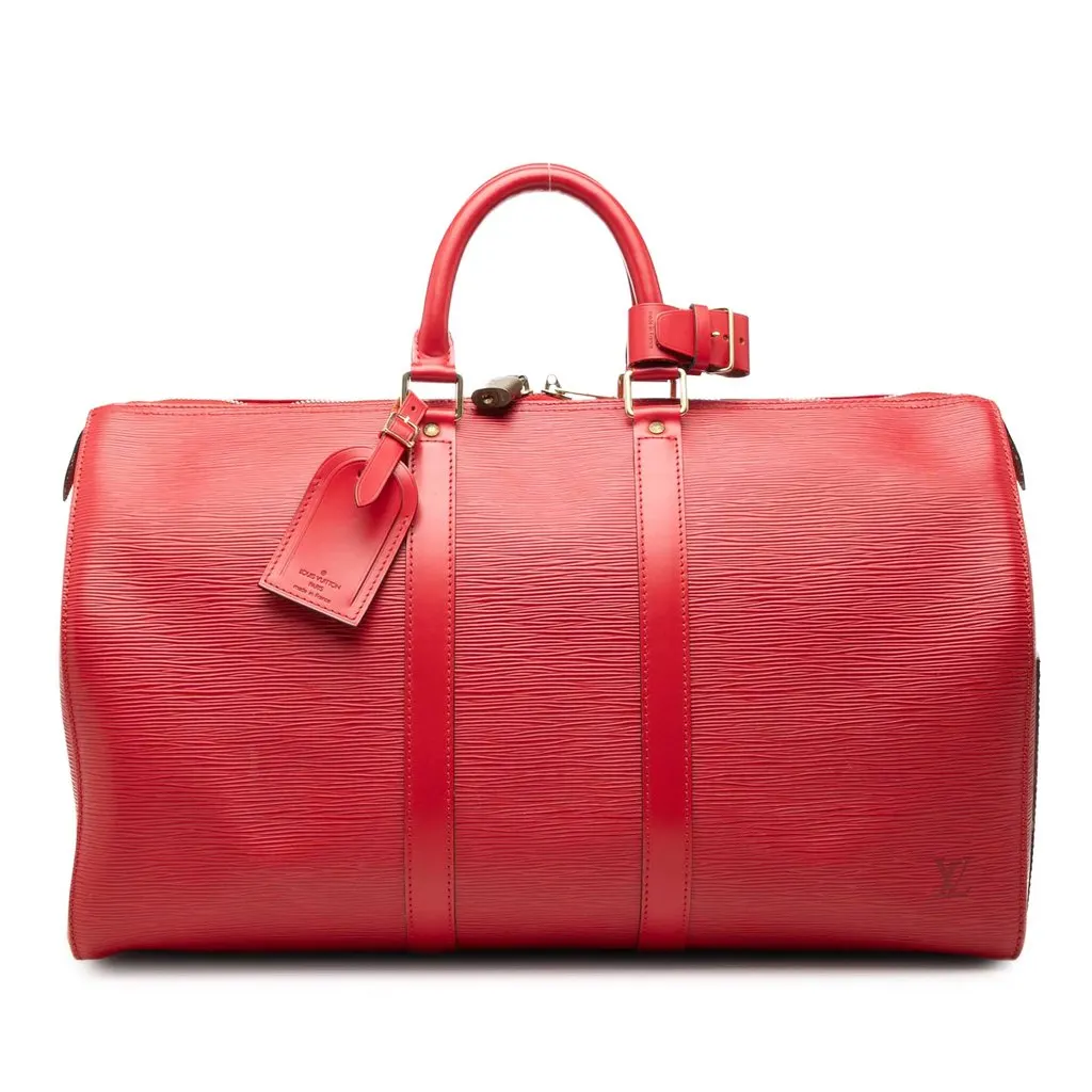 Louis Vuitton Epi Keepall 45 Red Leather Good - Front View