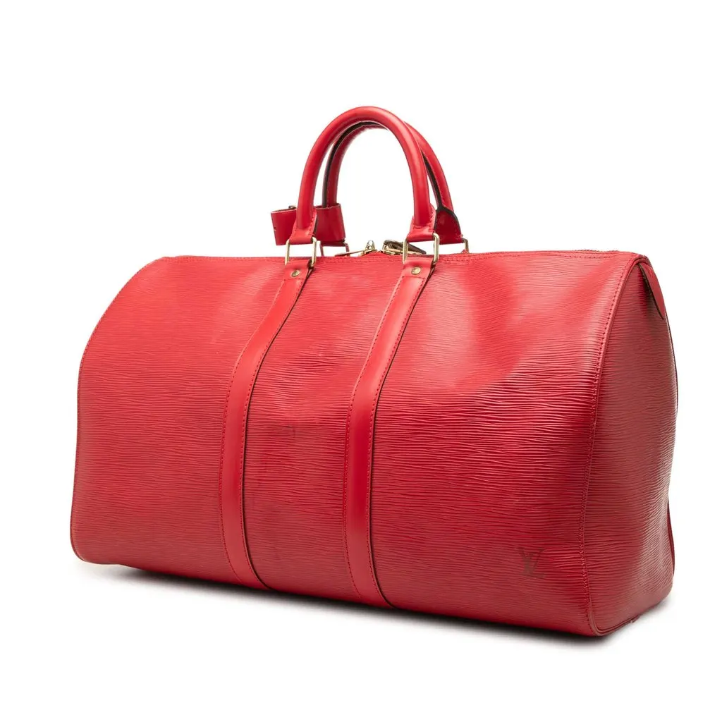 Louis Vuitton Epi Keepall 45 Red Leather Good - Back View