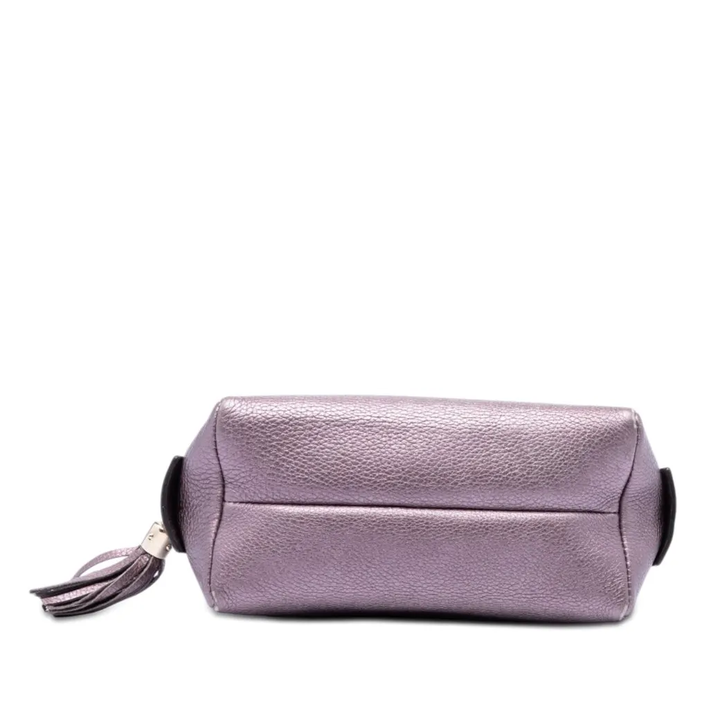 Gucci Metallic Leather Soho Cosmetic Pouch Purple Leather Very good - Inside View