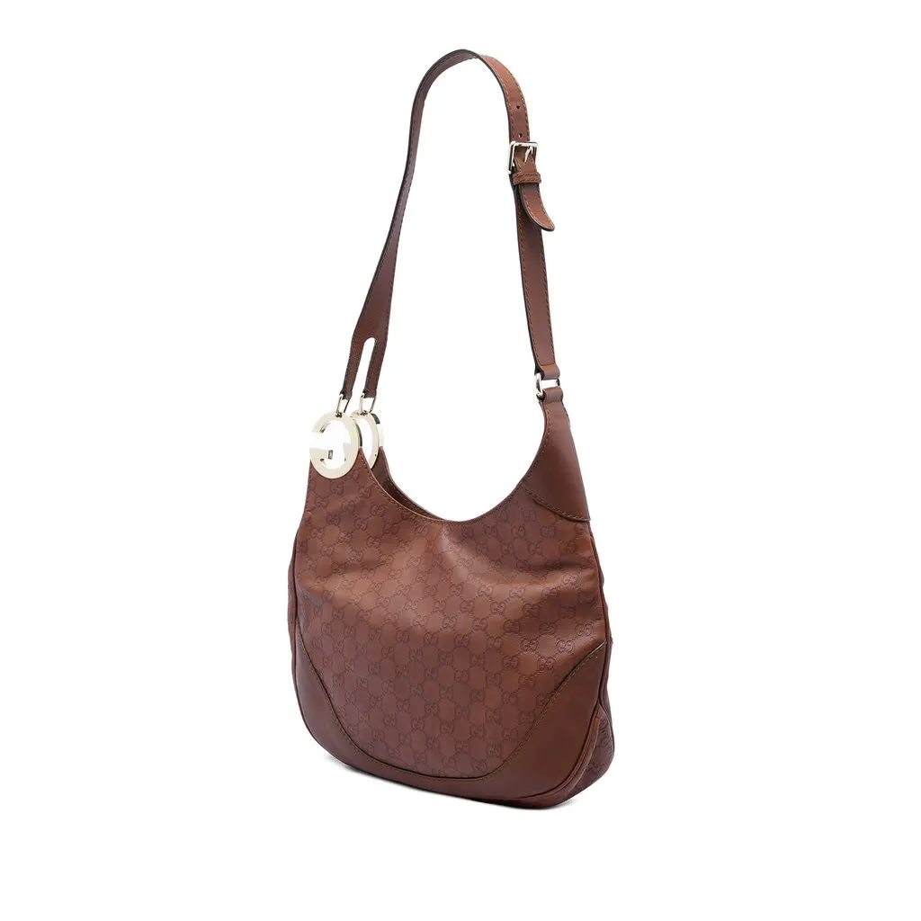 Gucci Guccissima Charlotte Crossbody Brown Leather Very good - Back View