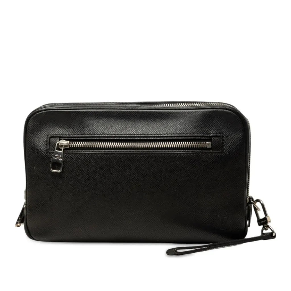 Louis Vuitton Taiga Neo Pavel Clutch Black Leather Very good - Front View