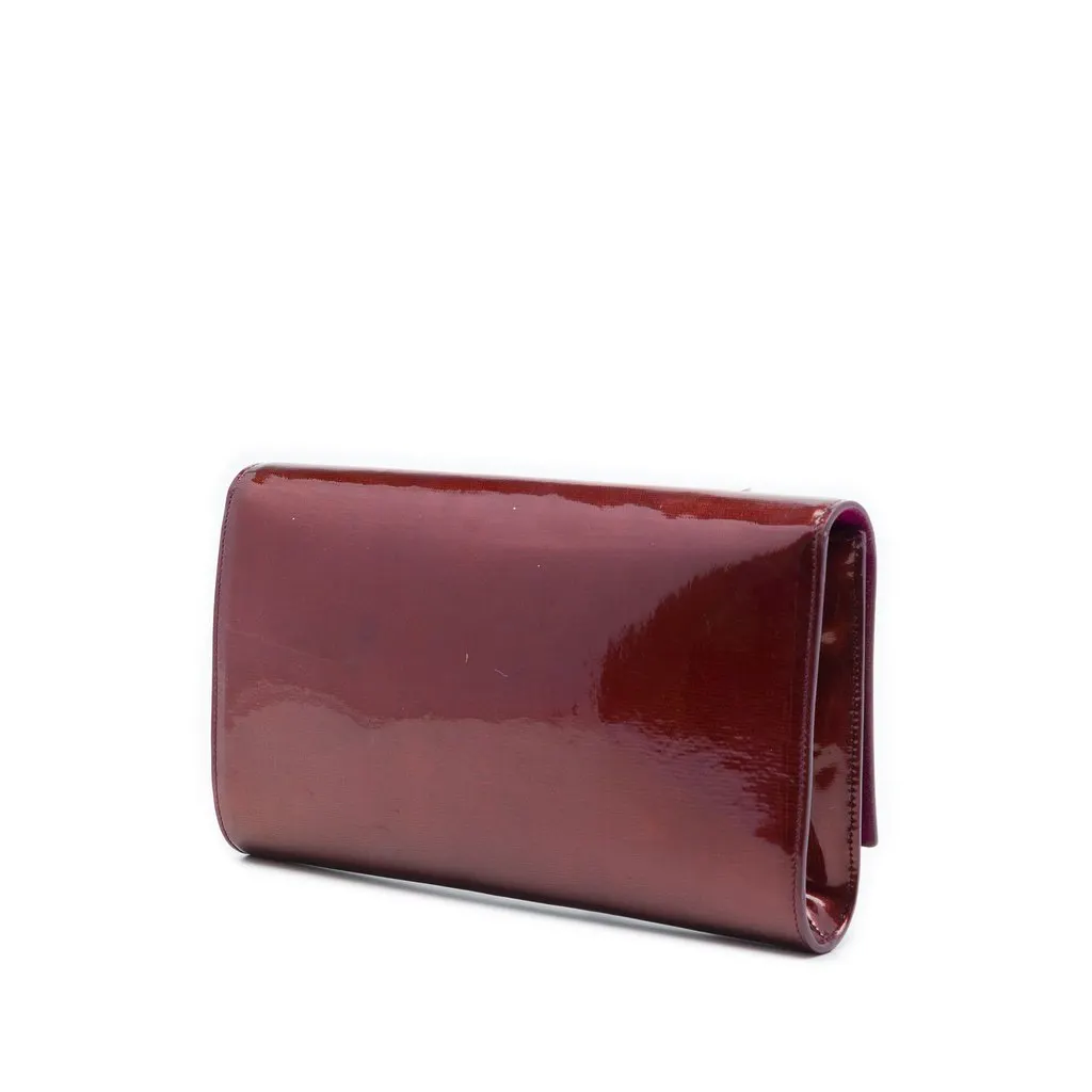 Saint Laurent Large Patent Belle De Jour Clutch Red Leather Very good - Back View