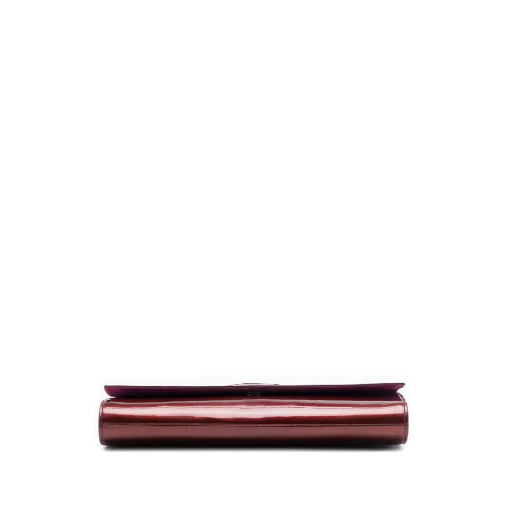 Saint Laurent Large Patent Belle De Jour Clutch Red Leather Very good - Inside View