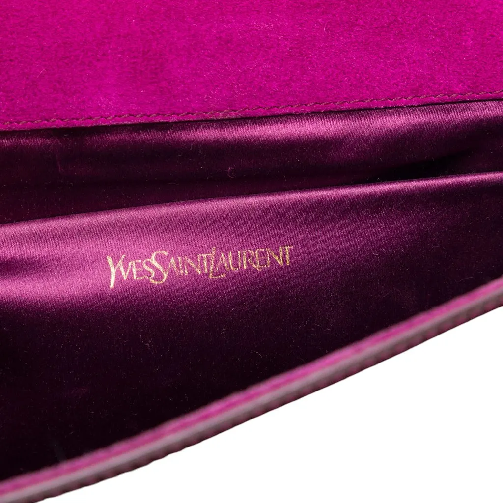 Saint Laurent Large Patent Belle De Jour Clutch Red Leather Very good - Box View
