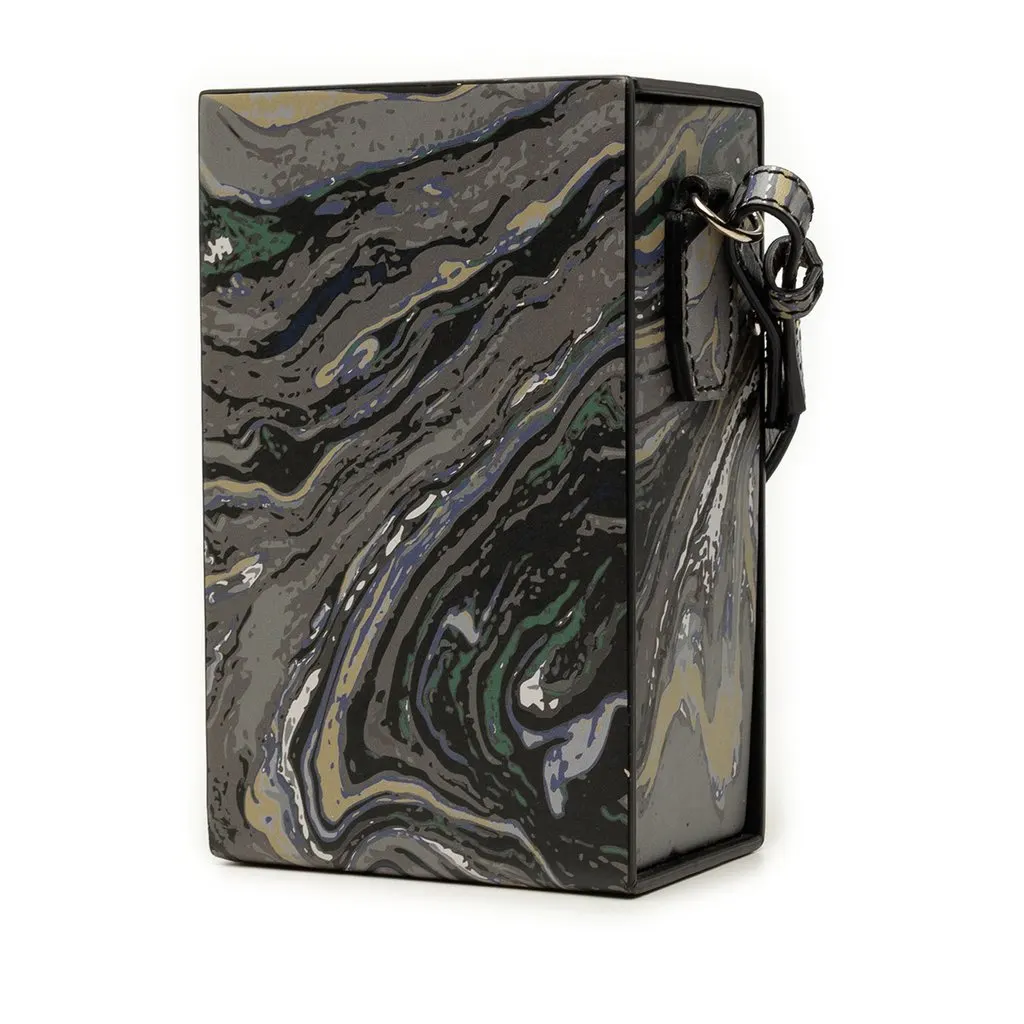 Fendi Smooth Calfskin Marble Print Vertical Box Crossbody MultiColor Leather Very good - Back View