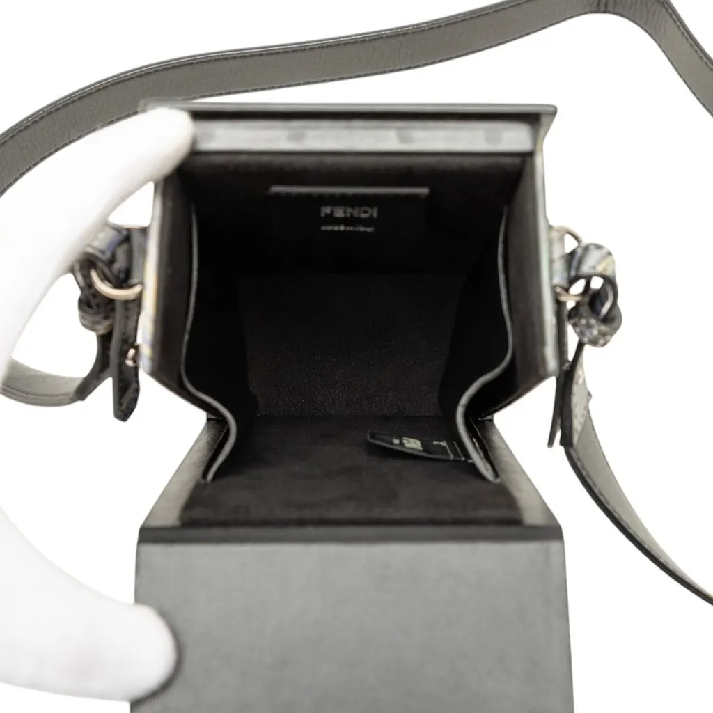 Fendi Smooth Calfskin Marble Print Vertical Box Crossbody MultiColor Leather Very good - Model View