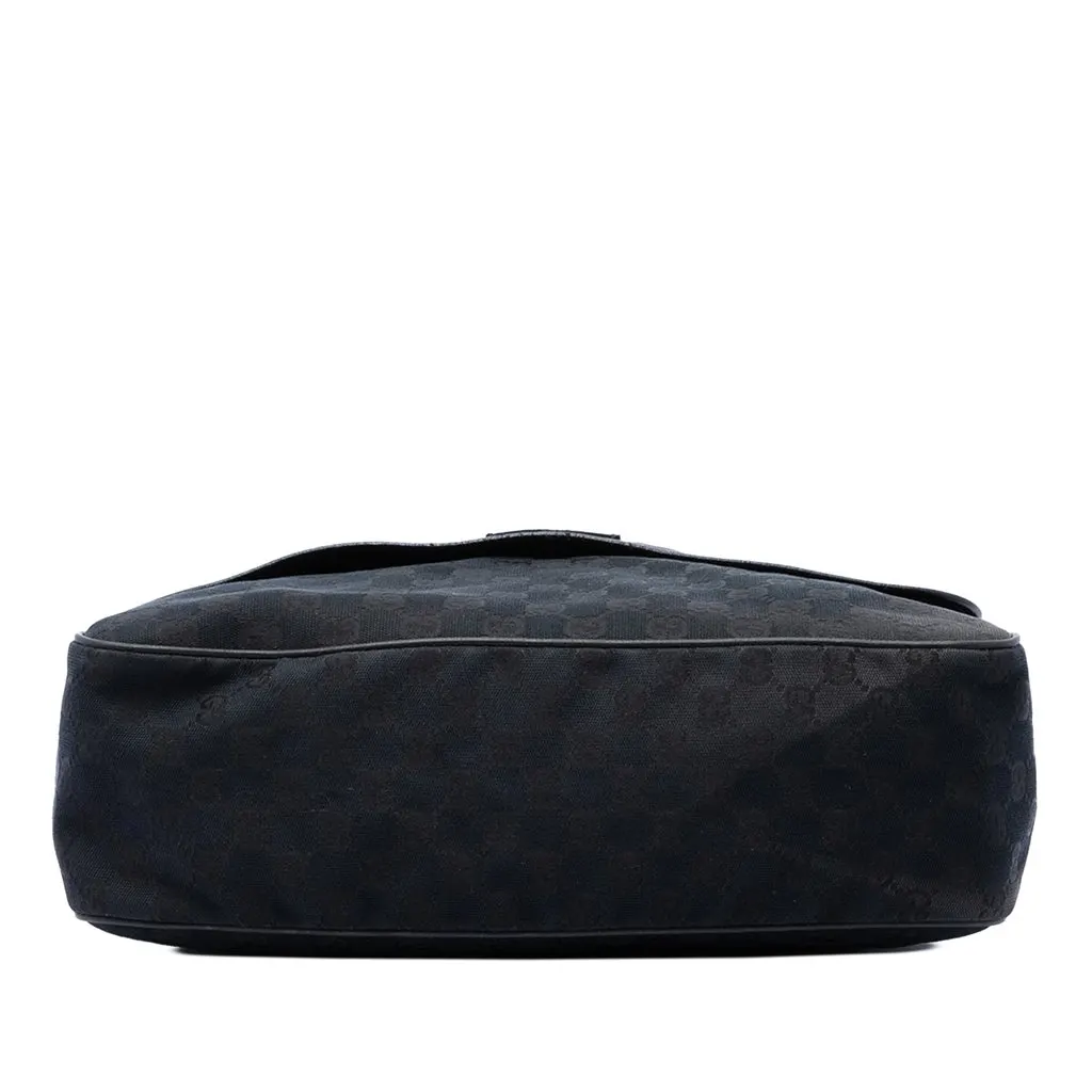 Gucci GG Canvas Flap Messenger Bag Black Canvas Good - Inside View