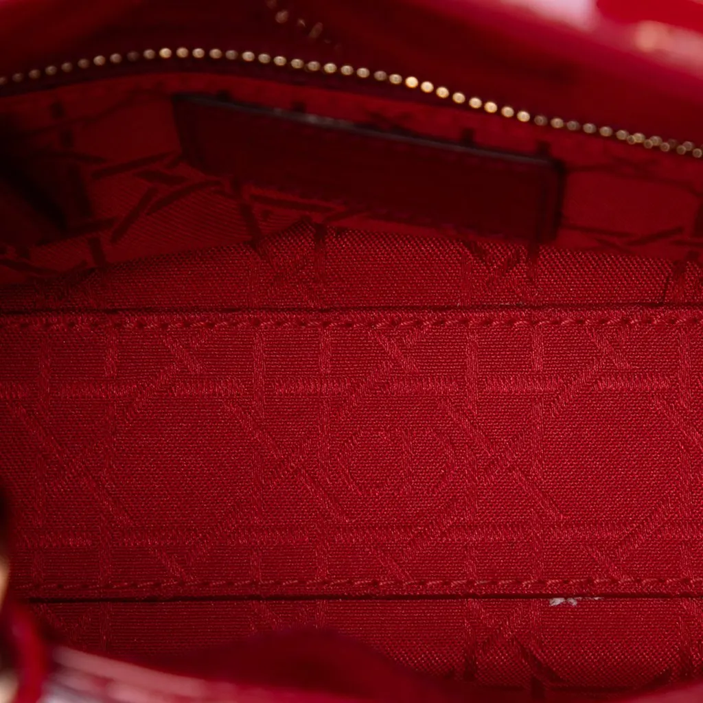 Dior Mini Patent Cannage Lady Dior Red Leather Very good - Box View