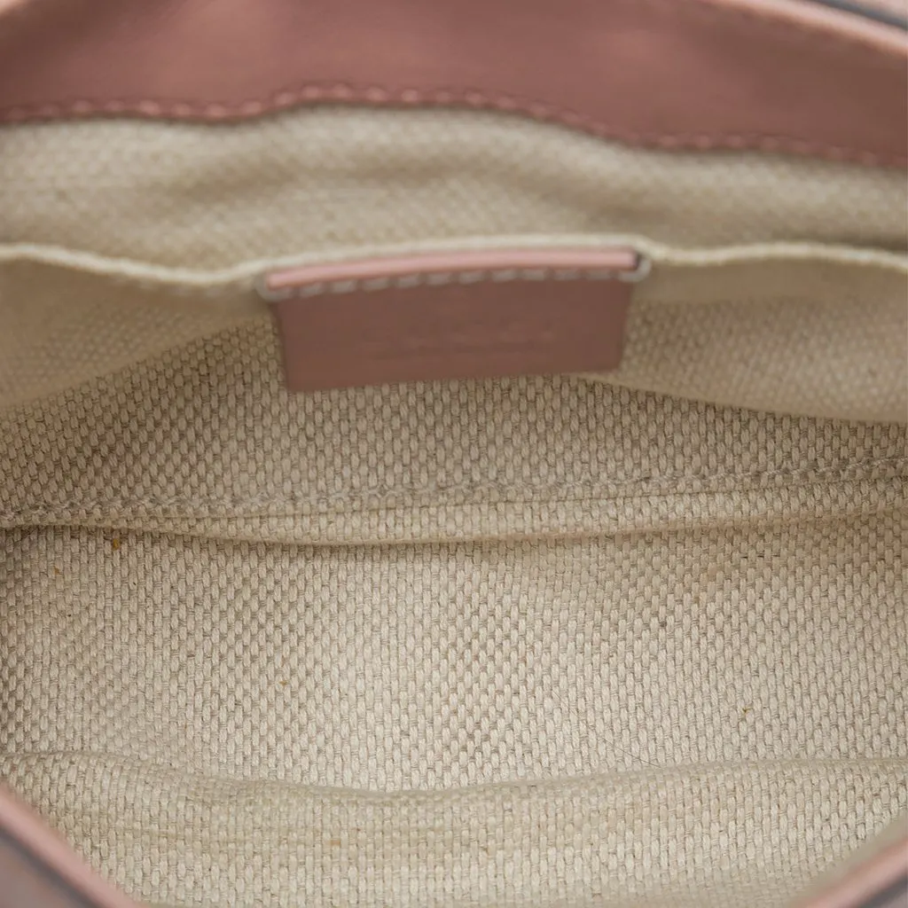 Gucci Small Patent Soho Chain Flap Crossbody Brown Leather Very good - Model View