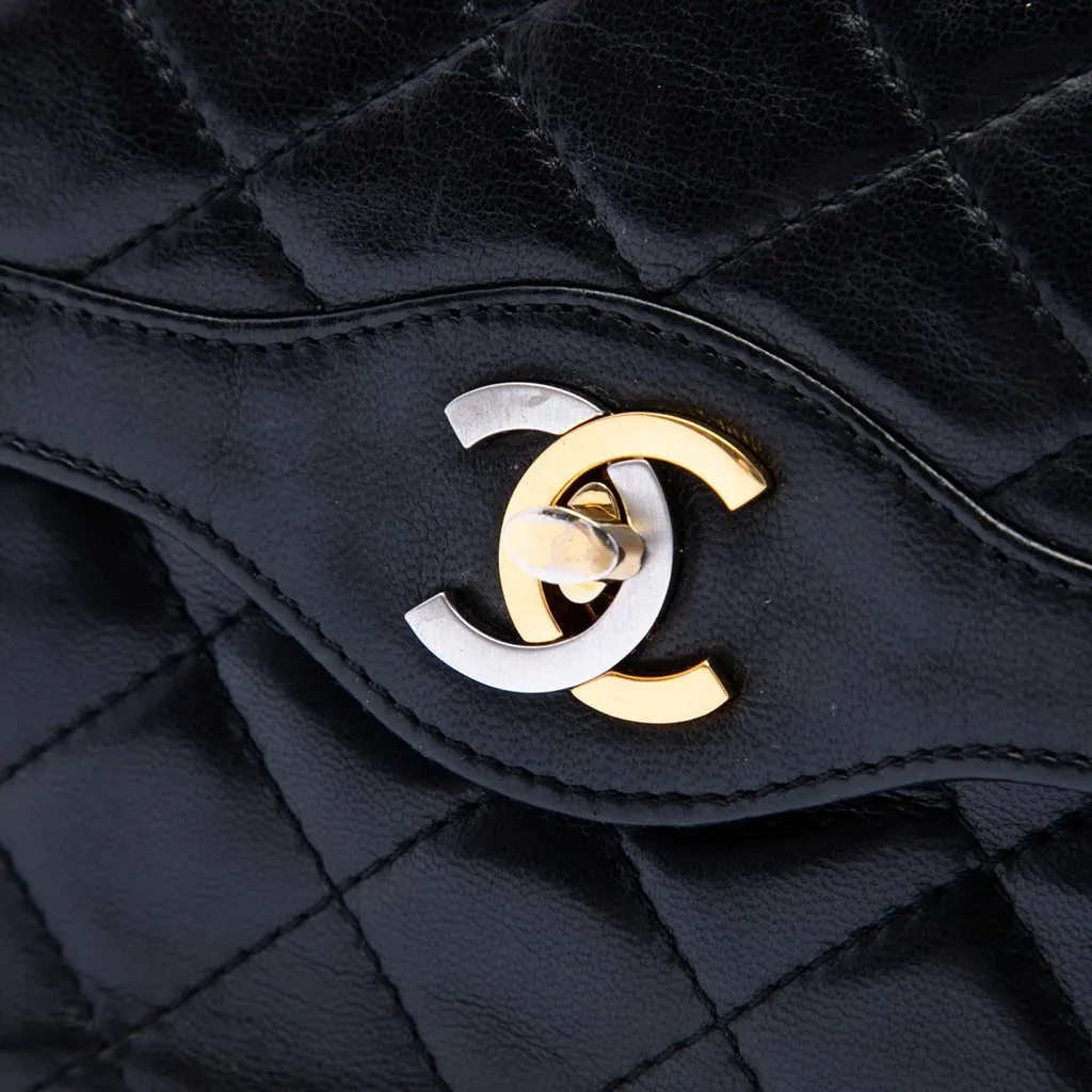 Chanel Limited Edition Paris Quilted Lambskin Double Flap Black Leather Very good - Box View
