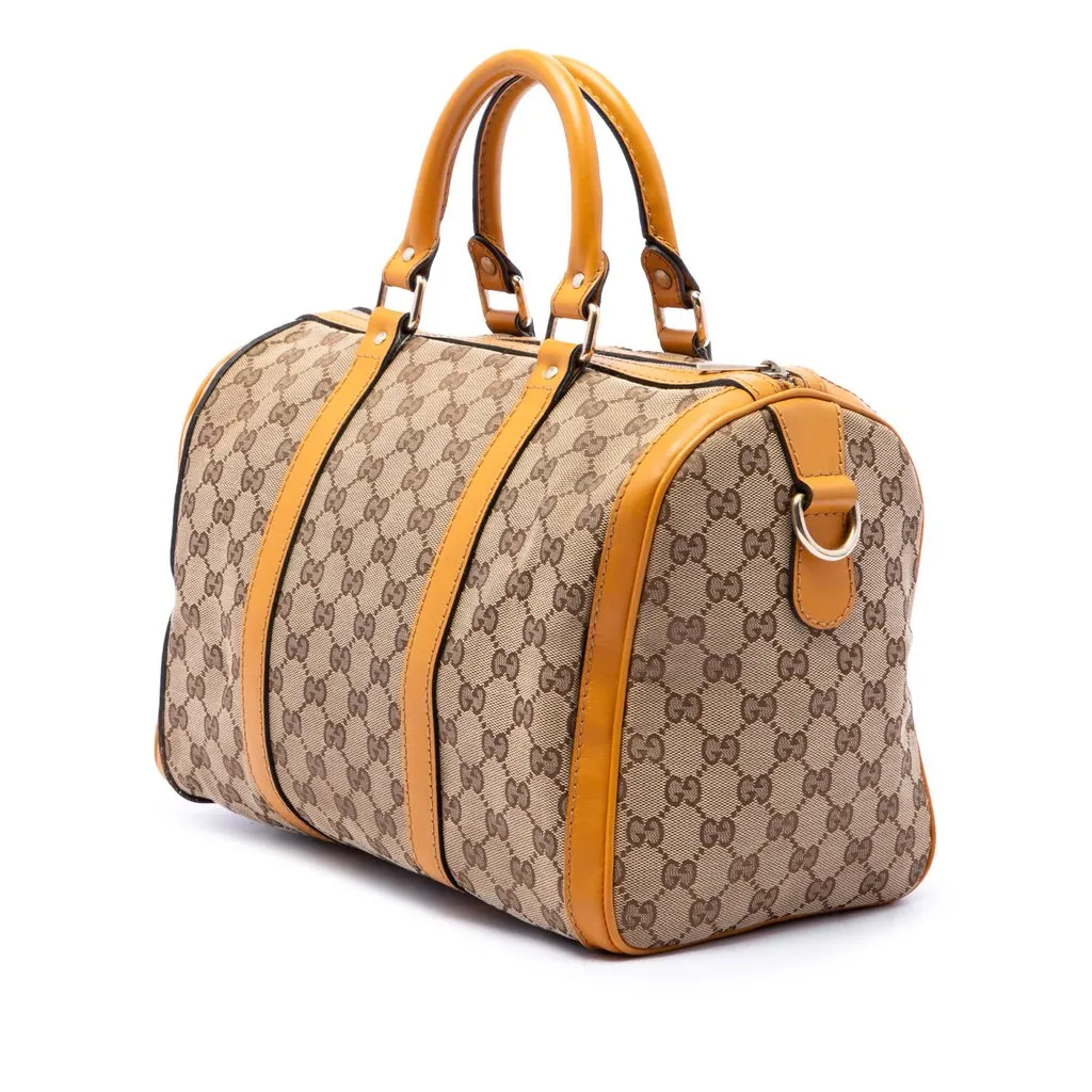 Gucci Medium GG Canvas Joy Boston Bag Beige Canvas Good - Back View