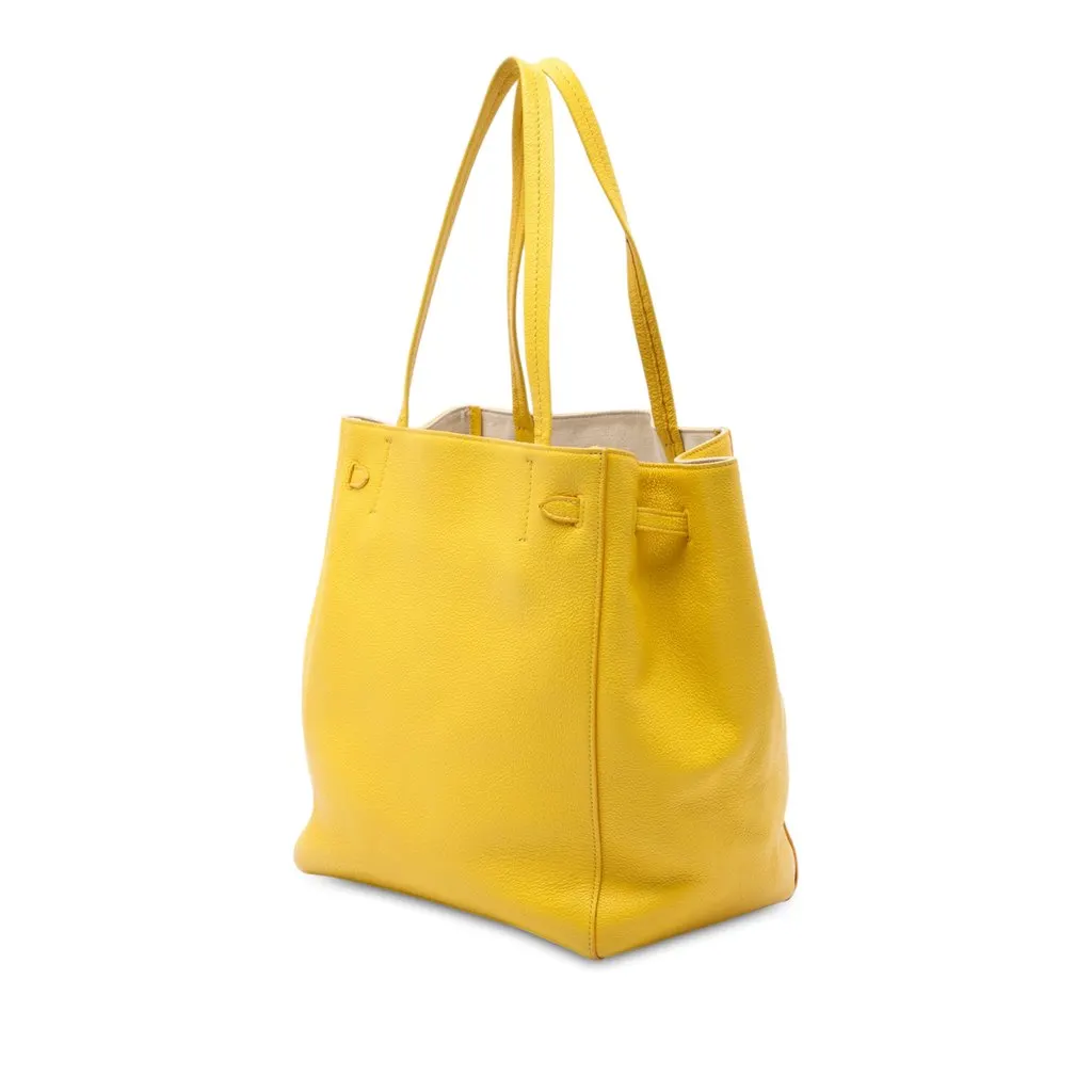 Celine Small Grained Calfskin Phantom Cabas Tote Yellow Leather Very good - Back View