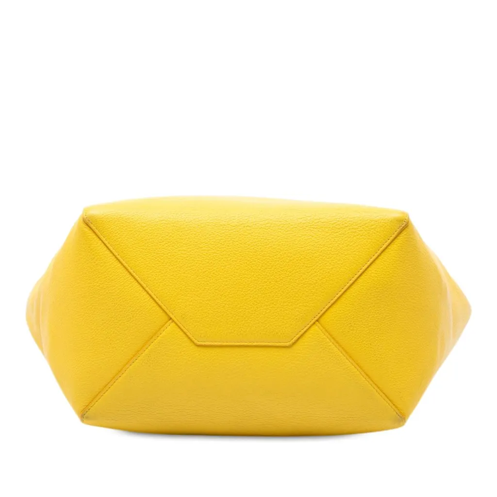 Celine Small Grained Calfskin Phantom Cabas Tote Yellow Leather Very good - Inside View