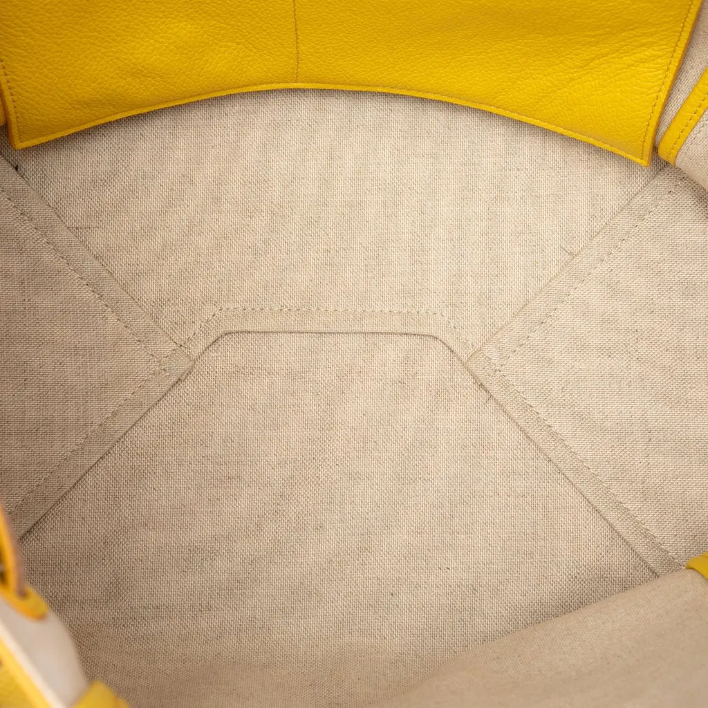 Celine Small Grained Calfskin Phantom Cabas Tote Yellow Leather Very good - Model View