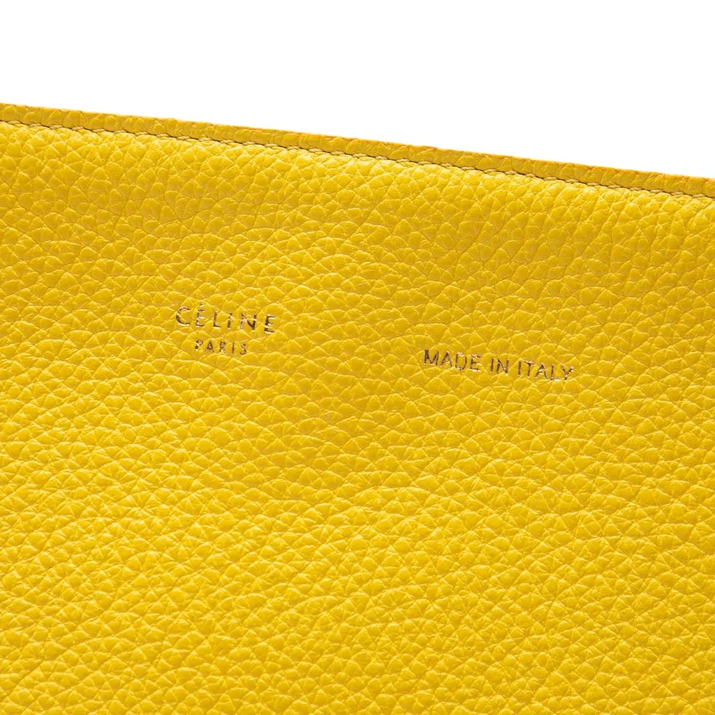 Celine Small Grained Calfskin Phantom Cabas Tote Yellow Leather Very good - Box View