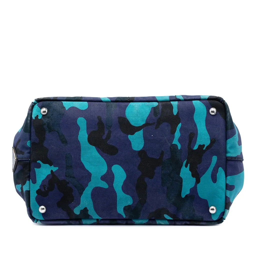 Prada Canvas Canapa Logo Camouflage Satchel Blue Very good - Inside View
