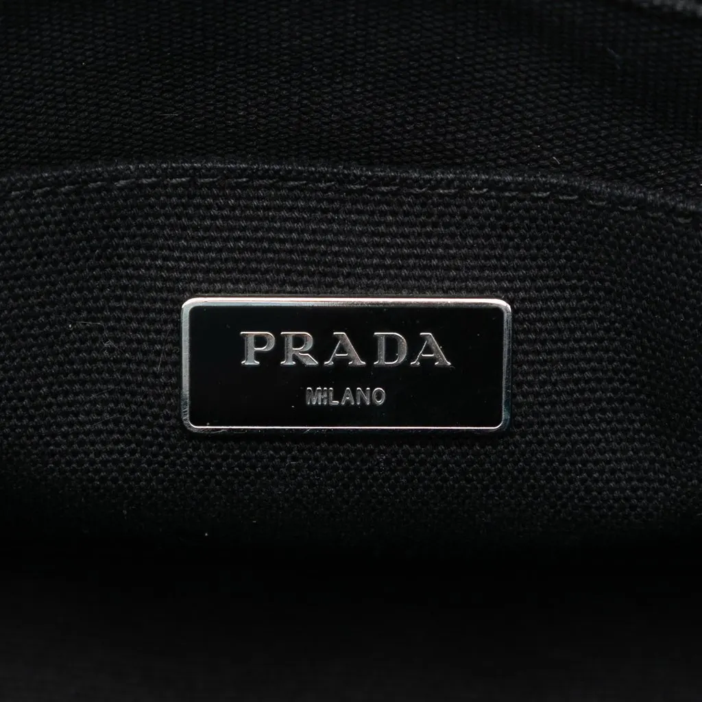 Prada Canvas Canapa Logo Camouflage Satchel Blue Very good - Box View