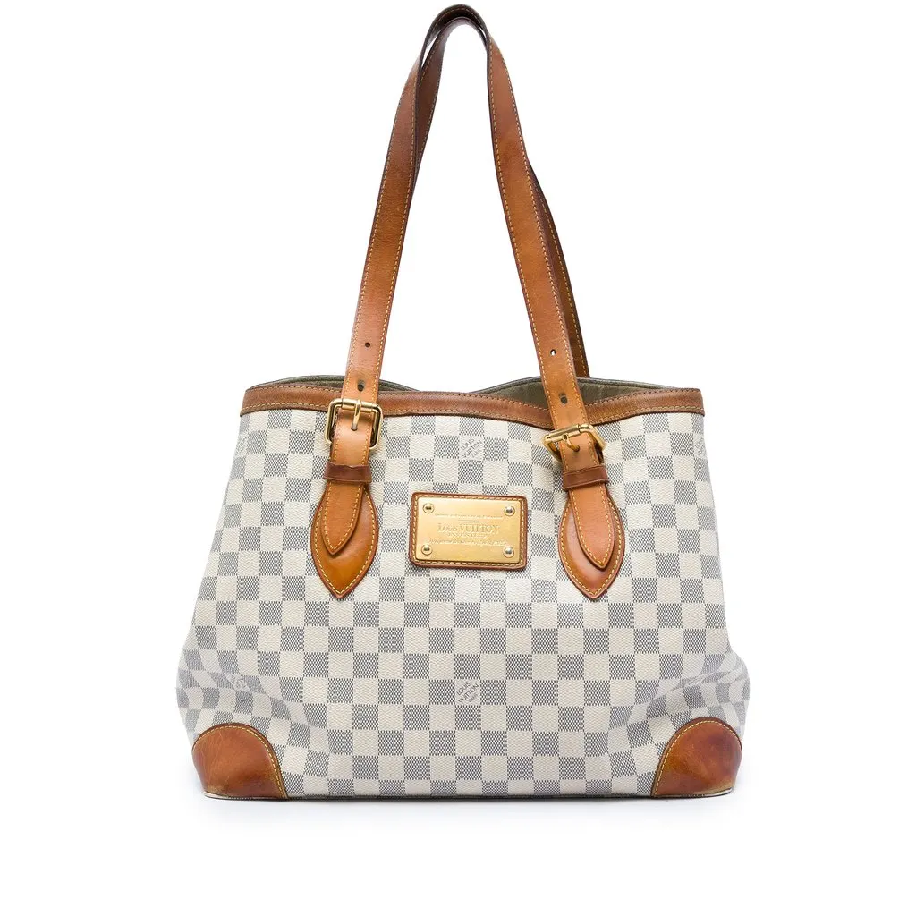 Louis Vuitton Damier Azur Hampstead MM White Canvas Very good - Front View