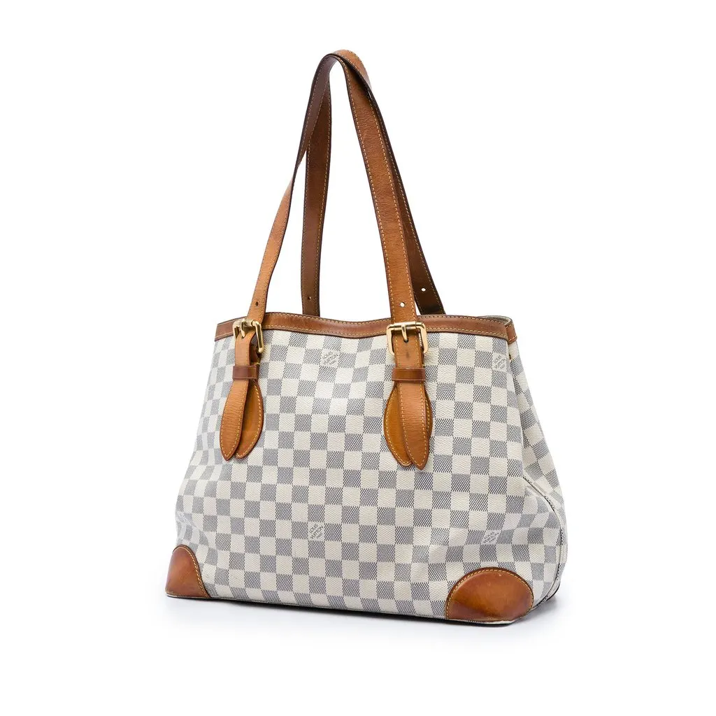 Louis Vuitton Damier Azur Hampstead MM White Canvas Very good - Back View