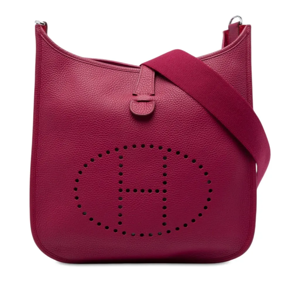 Hermès Clemence Evelyne III 33 Purple Leather Very good - Front View