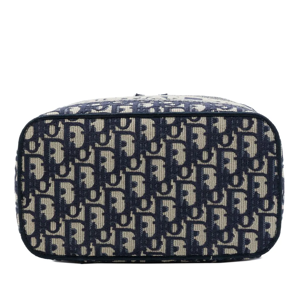 Dior Oblique Embroidered Canvas Diortravel Vanity Case Blue Canvas Good - Inside View