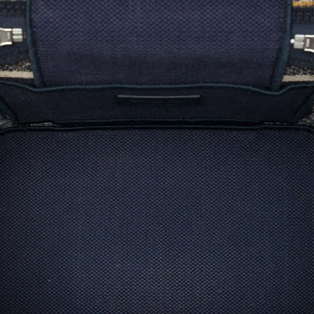 Dior Oblique Embroidered Canvas Diortravel Vanity Case Blue Canvas Good - Model View