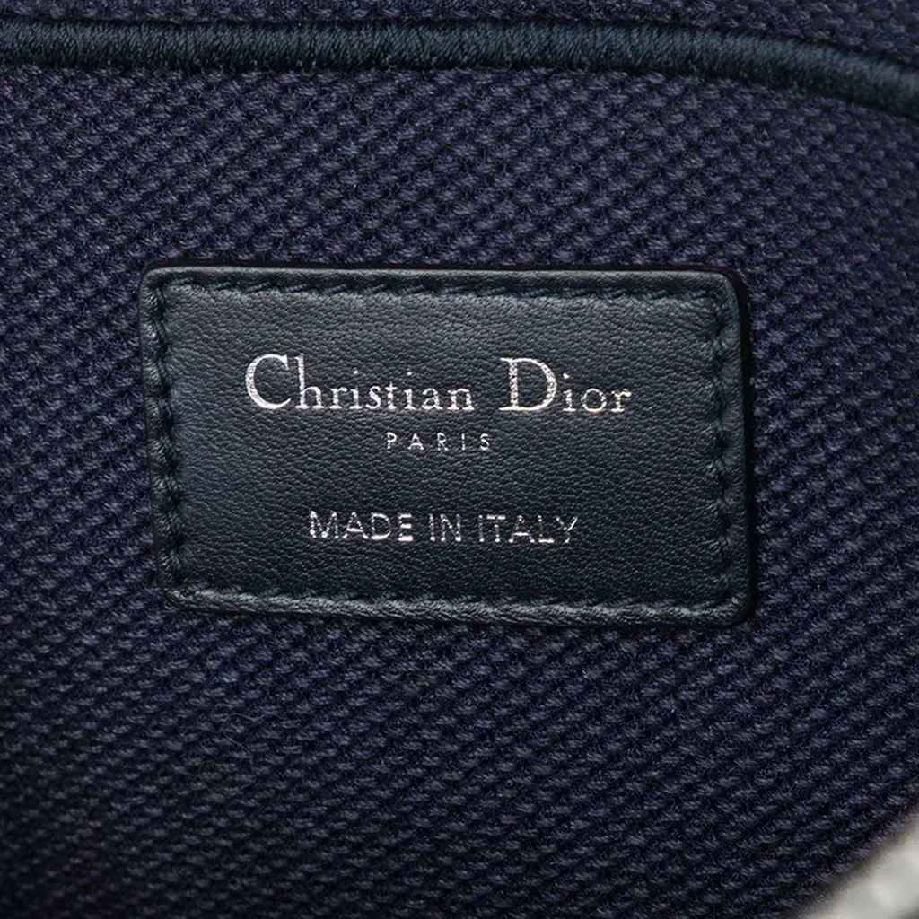 Dior Oblique Embroidered Canvas Diortravel Vanity Case Blue Canvas Good - Box View