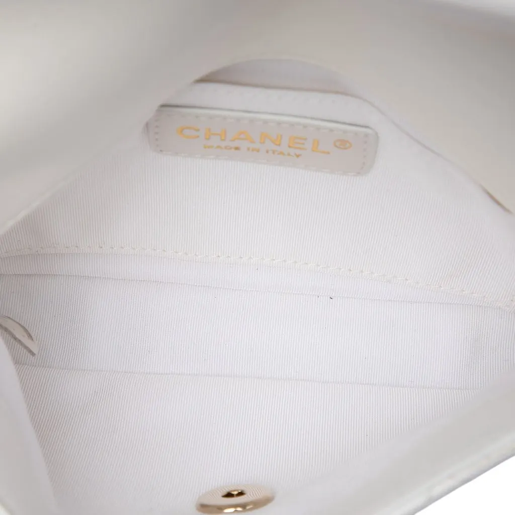 Chanel Quilted Lambskin Side Packs Flap White Leather Very good - Model View