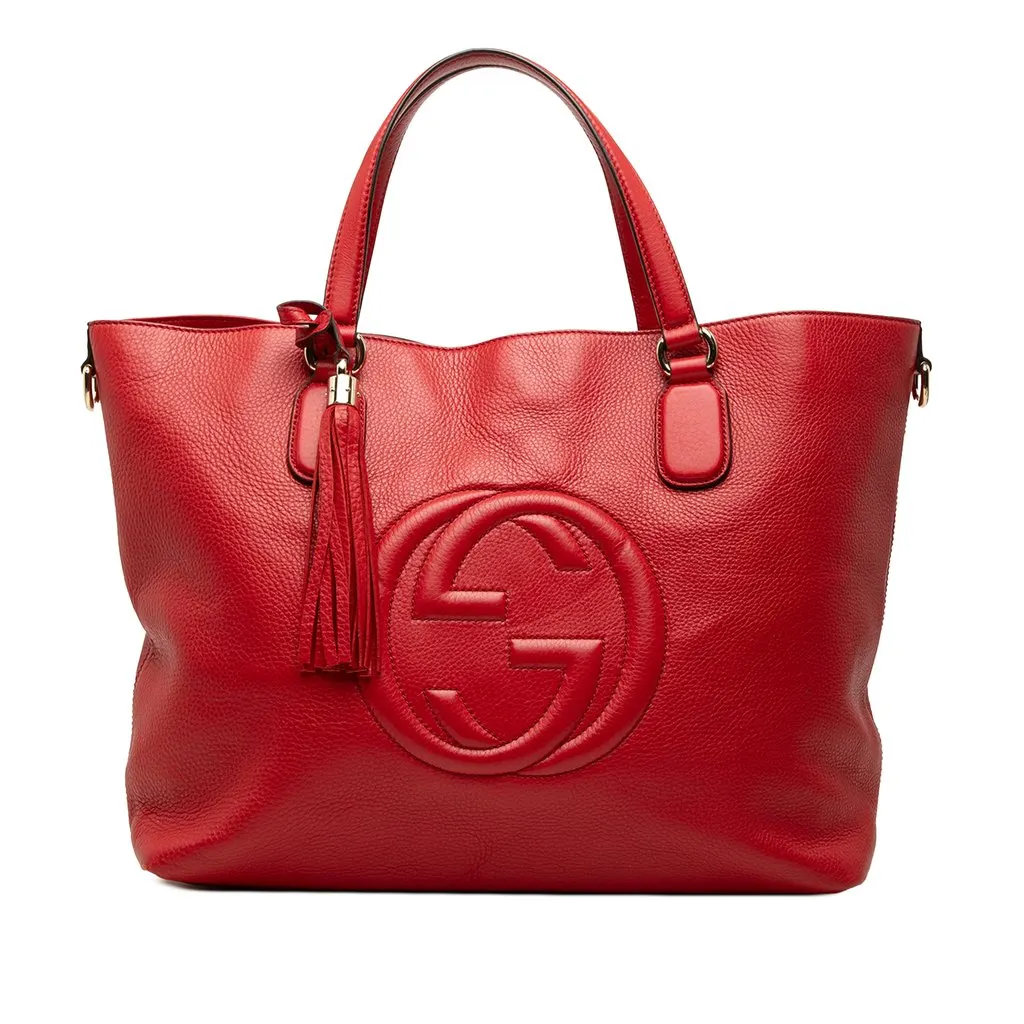 Gucci Large Calfskin Soho Working Tote Red Leather Very good - Front View