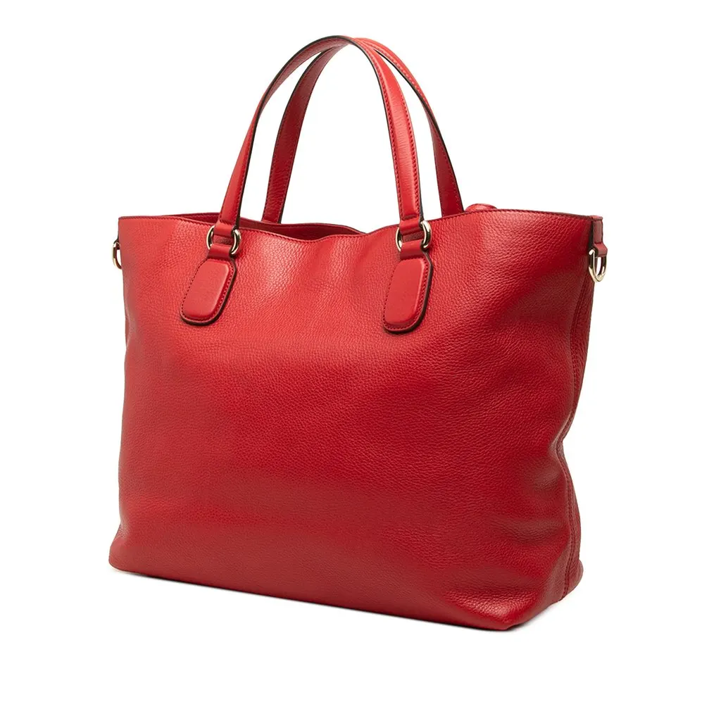 Gucci Large Calfskin Soho Working Tote Red Leather Very good - Back View