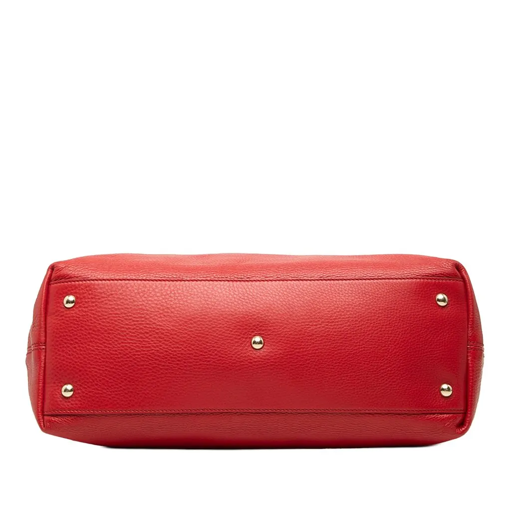 Gucci Large Calfskin Soho Working Tote Red Leather Very good - Inside View