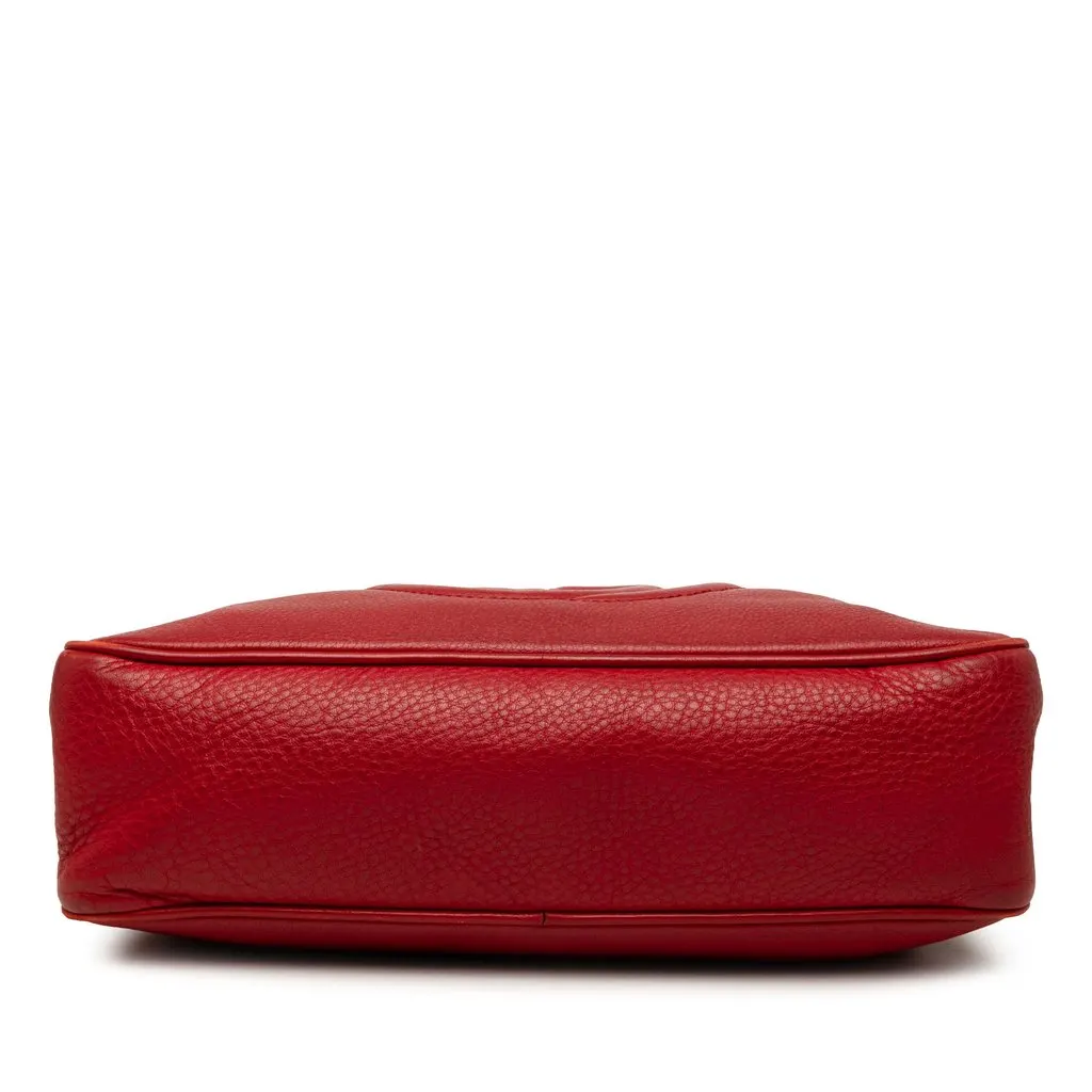 Gucci Calfskin Soho Chain Zip Shoulder Bag Red Leather Very good - Inside View
