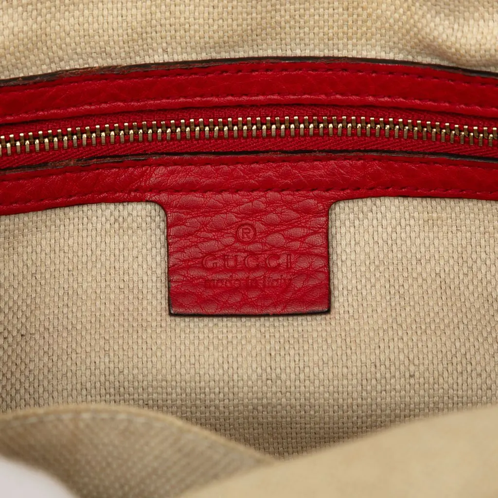 Gucci Calfskin Soho Chain Zip Shoulder Bag Red Leather Very good - Box View