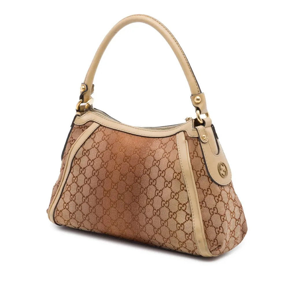 Gucci GG Canvas Lurex Scarlett Handbag Brown Very good - Back View